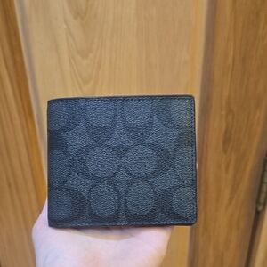 Coach Black Signature Leather Card Holder